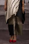 Bhusattva_Gold Organic Silk Tie Dye Embroidery Wave Pattern Patchwork Palazzo Pant _Online_at_Aza_Fashions