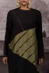 Buy_Bhusattva_Green Banana Fibre Embroidered Metal Sequin Round Patchwork Tunic And Pant Set 