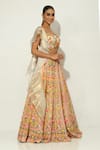 Buy_Vandana Sethi_Multi Color Shimmer Organza Embroidery Thread Scoop Gullista Bloom Lehenga Set 