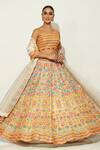 Buy_Vandana Sethi_Ivory Silk , Sequins, Beads Phool Bazaar Embroidered Lehenga Set _at_Aza_Fashions