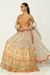Vandana Sethi_Ivory Silk , Sequins, Beads Phool Bazaar Embroidered Lehenga Set _Online_at_Aza_Fashions