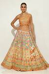 Vandana Sethi_Ivory Silk , Sequins, Beads Phool Bazaar Embroidered Lehenga Set _at_Aza_Fashions