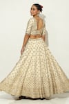 Vandana Sethi_Ivory Shimmer Raw Silk Embroidery Zardozi Leaf Padma Bagh Bridal Lehenga Set _Online_at_Aza_Fashions