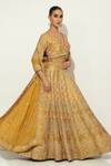 Vandana Sethi_Yellow Dupion Silk Embroidered Zardosi V Neck Lehenga Set _at_Aza_Fashions