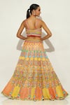 Vandana Sethi_Multi Color Shimmer Organza Embroidered Floral Square Lehenga Set _Online_at_Aza_Fashions