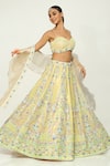 Shop_Vandana Sethi_Ivory Shimmer Organza Embellished Sequin Floral Vine Bead Bridal Lehenga Set _at_Aza_Fashions