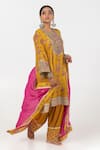 Pants and Pajamas_Pink Chanderi Mul Embroidery Patchwork Dupatta _Online_at_Aza_Fashions