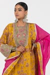 Buy_Pants and Pajamas_Pink Chanderi Mul Embroidery Patchwork Dupatta _Online_at_Aza_Fashions