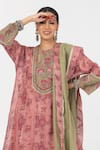 Buy_Pants and Pajamas_Green Chanderi Mul Embroidery Patchwork Hand Dupatta _Online_at_Aza_Fashions