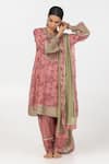 Shop_Pants and Pajamas_Green Chanderi Mul Embroidery Patchwork Hand Dupatta _Online_at_Aza_Fashions