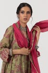 Buy_Pants and Pajamas_Pink Chanderi Mul Embroidery Patchwork Floral Dupatta _Online_at_Aza_Fashions