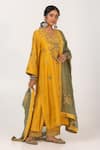 Pants and Pajamas_Green Chanderi Mull Embroidered Sequins Dupatta _Online_at_Aza_Fashions