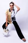 Shop_Richaa Goenka_White Cotton Printed Curated Collar Shirt _at_Aza_Fashions