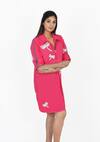 Richaa Goenka_Pink Cotton Hand Embroidered Dragon Fly Collar Dress _Online_at_Aza_Fashions