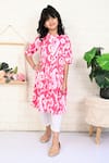 Buy_THE COTTON STAPLE_Pink Cotton Printed Ikat Barbie Kurta With Pant _at_Aza_Fashions