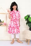 Shop_THE COTTON STAPLE_Pink Cotton Printed Ikat Barbie Kurta With Pant _at_Aza_Fashions