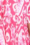 THE COTTON STAPLE_Pink Cotton Printed Ikat Barbie Kurta With Pant _at_Aza_Fashions