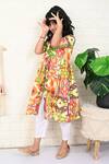 THE COTTON STAPLE_Multi Color Cotton Printed Patchwork Ikat Minion Kurta With Pant _Online_at_Aza_Fashions