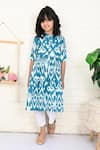 Buy_THE COTTON STAPLE_Blue Cotton Printed Ikat Orient Kurta With Pant _at_Aza_Fashions