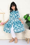 Buy_THE COTTON STAPLE_Blue Cotton Printed Ikat Orient Kurta With Pant _Online_at_Aza_Fashions