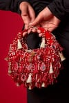 FOREVER NOOR_Red Mirror Sienna Wedding Boat Bag _Online_at_Aza_Fashions