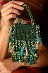 FOREVER NOOR_Green Crystals Daphne Celeste Studded Bag _Online_at_Aza_Fashions