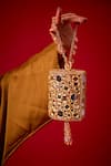 Buy_FOREVER NOOR_Gold Crystals Noah Mirror Embellished Mini Bucket Bag _at_Aza_Fashions