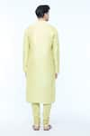 Shop_Kishore Ramani_Green Katan Spacetucked Kurta With Churidar _at_Aza_Fashions