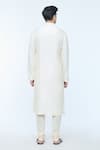 Shop_Kishore Ramani_Ivory Katan Spacetucked Kurta Set _at_Aza_Fashions