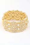 Buy_Zaza By Somya_Gold Plated Kundan Legend Studded Floral Bracelet- Single Pc _at_Aza_Fashions