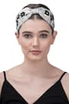 Moyolu_Black Monochrome Magic Embroidered Hair Band _Online_at_Aza_Fashions