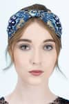 Buy_Moyolu_Blue Beads Feather Chic Embroidered Hair Band _Online_at_Aza_Fashions