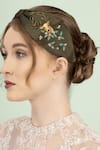 Buy_Moyolu_Green Thread Reindeer Embroidered Hair Band _at_Aza_Fashions