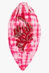 Shop_Moyolu_Pink Tie-dye Embroidered Hair Band _at_Aza_Fashions