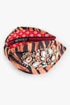 Buy_Moyolu_Brown Striped Glitter Tiger Embroidered Hair Band _at_Aza_Fashions