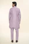 Shop_RNG Safawala_Purple Terry Silk Embroidered Thread Kurta Set With Nehru Jacket _at_Aza_Fashions