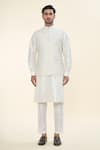 Buy_RNG Safawala_Off White Raw Silk Printed Floral Kurta Set With Nehru Jacket _Online_at_Aza_Fashions