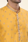 Buy_RNG Safawala_Yellow Cotton Silk Embroidered Resham Kurta With Solid Pant 