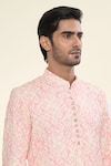 Shop_Rng Safawala_Pink Cotton, Silk Sequins Ikat Print Kurta And Pant Set _Online_at_Aza_Fashions