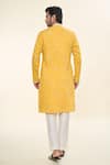 Shop_RNG Safawala_Yellow Cotton Silk Embroidered Thread Sequin Kurta With Pant _at_Aza_Fashions