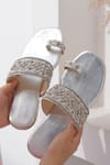 Buy_Phenominaal_Silver Cutdana Embellished Sandals _at_Aza_Fashions