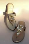 Buy_Phenominaal_Gold Crystals Mine Embellished Sandals _at_Aza_Fashions