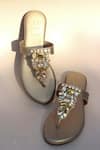 Buy_Phenominaal_Gold Crystals Mine Embellished Sandals _Online_at_Aza_Fashions