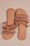 Shop_Phenominaal_Brown Crystals Cleopatra Embellished Sandals _at_Aza_Fashions