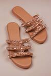 Shop_Phenominaal_Brown Crystals Cleopatra Embellished Sandals _Online_at_Aza_Fashions