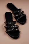 Buy_Phenominaal_Black Crystals Cleopatra Embellished Sandals _at_Aza_Fashions