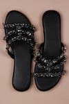 Shop_Phenominaal_Black Crystals Cleopatra Embellished Sandals _at_Aza_Fashions