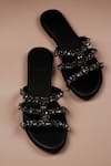 Buy_Phenominaal_Black Crystals Cleopatra Embellished Sandals _Online_at_Aza_Fashions