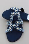 Buy_Phenominaal_Blue Japanese Bugle Beads Sapphire Hand Embroidered Sandals _Online_at_Aza_Fashions