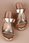 Phenominaal_Gold Helios Solid Corked Wedges _Online_at_Aza_Fashions